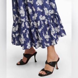 Aquazzura Black Knot-Front Twist Leather Heeled Sandals size 39.5